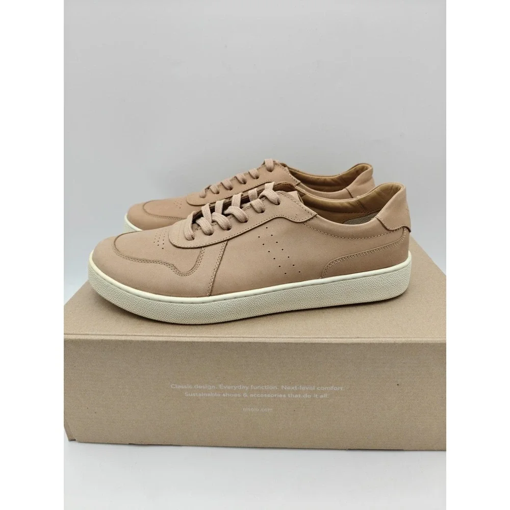 Nisolo Shoes Mens Size 9 Beige‎ Leather Beto Go-to Court Low Top Sneaker